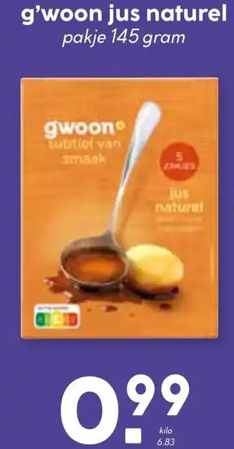 Coop G'woon jus naturel aanbieding