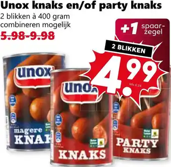Coop Unox knaks en/of party knaks aanbieding