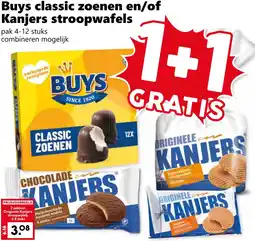 Coop Buys classic zoenen en/of Kanjers stroopwafels aanbieding