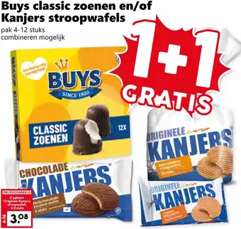 Coop Buys classic zoenen en/of Kanjers stroopwafels aanbieding