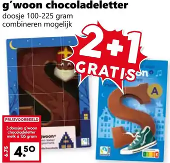 Coop G'woon chocoladeletter aanbieding