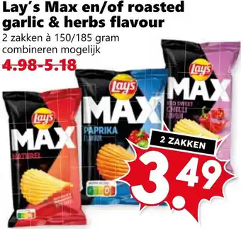Coop Lay's Max en/of roasted garlic & herbs flavour aanbieding