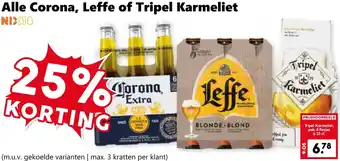 Coop Alle Corona, Leffe of Tripel Karmeliet aanbieding