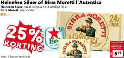 Coop Heineken Silver of Birra Moretti l'Autentica aanbieding
