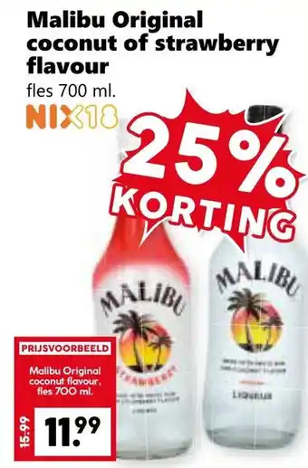 Coop Malibu Original coconut of strawberry flavour aanbieding