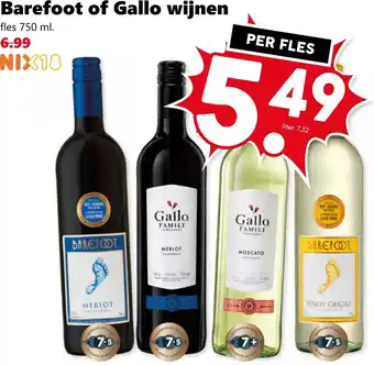 Coop Barefoot of Gallo wijnen aanbieding