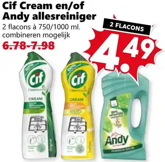 Coop Cif Cream en/of Andy allesreiniger aanbieding