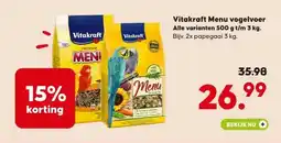 Pets Place Vitakraft Menu vogelvoer aanbieding