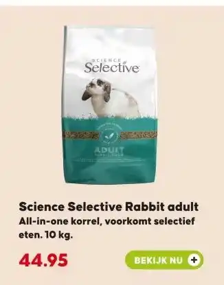 Pets Place Science Selective Rabbit adult aanbieding