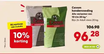 Pets Place Cavom hondenvoeding aanbieding