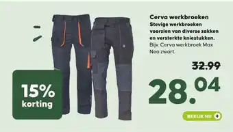 Pets Place Cerva werkbroeken aanbieding