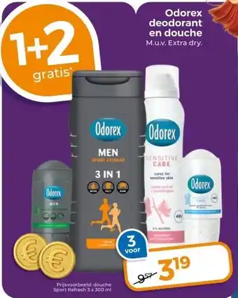Trekpleister Odorex deodorant en douche aanbieding