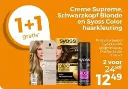 Trekpleister Creme Supreme, Schwarzkopf Blonde en Syoss Color haarkleuring aanbieding