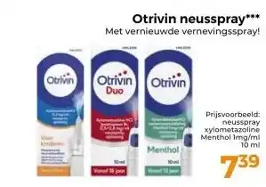Trekpleister Otrivin neusspray aanbieding
