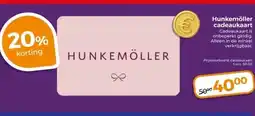 Trekpleister Hunkemöller cadeaukaart aanbieding