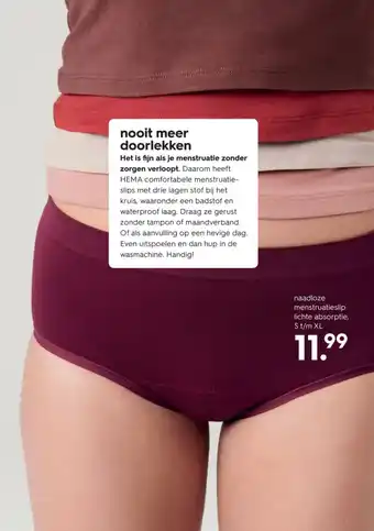 HEMA Naadloze menstruatieslip lichte absorptie aanbieding