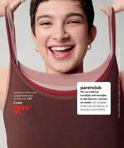 HEMA Katoenen hemd met spaghettibandjes aanbieding