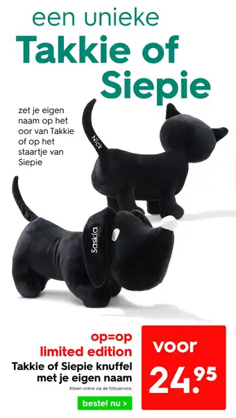 HEMA Takkie of Siepie knuffel met je eigen naam aanbieding