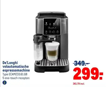 Makro De'Longhi volautomatische espressomachine aanbieding