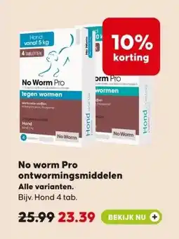 Pets Place No worm Pro ontwormingsmiddelen aanbieding