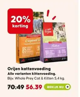 Pets Place Orijen kattenvoeding aanbieding