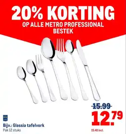 Makro Glassia tafelvork aanbieding