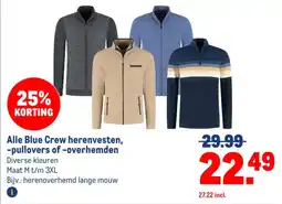 Makro Alle Blue Crew herenvesten, pullovers of overhemden aanbieding