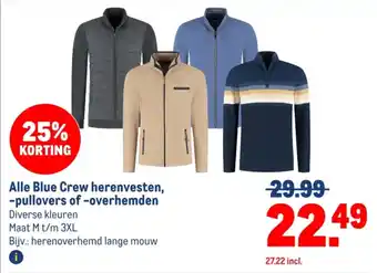 Makro Alle Blue Crew herenvesten, pullovers of overhemden aanbieding