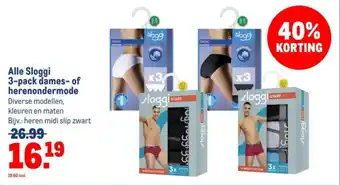 Makro Alle Sloggi dames of herenondermode aanbieding