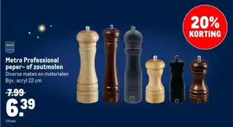 Makro Metro Professional peper of zoutmolen aanbieding