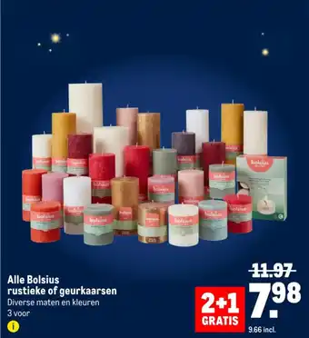 Makro Alle Bolsius rustieke of geurkaarsen aanbieding