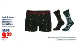 Makro Jack & Jones cadeauset boxershort met sokken aanbieding