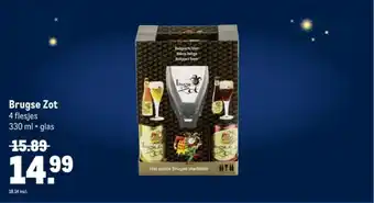 Makro Brugse Zot 4 flesjes 330 ml + glas aanbieding
