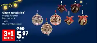 Makro Glazen kerstballen 4 voor aanbieding