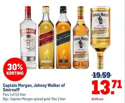 Makro Captain Morgan, Johnny Walker of Smirnoff aanbieding