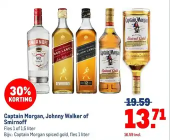 Makro Captain Morgan, Johnny Walker of Smirnoff aanbieding