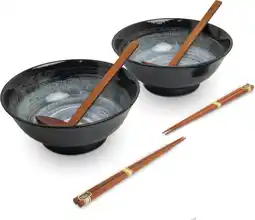 Bol.com EDO JAPAN - RAMEN BOWL SET/6 KURO 2PERS O/22CM|H9CM aanbieding