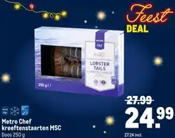 Makro Metro Chef kreeftenstaarten MSC aanbieding