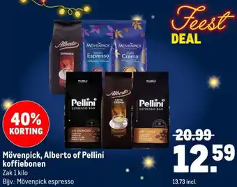 Makro Mövenpick, Alberto of Pellini koffiebonen aanbieding