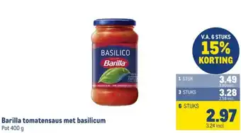 Makro Barilla tomatensaus met basilicum aanbieding