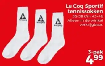 Trekpleister Le Coq Sportif tennissokken aanbieding