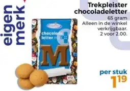Trekpleister Trekpleister chocoladeletter aanbieding