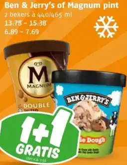 Poiesz Ben & Jerry's of Magnum pint aanbieding