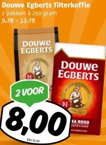 Poiesz Douwe Egberts filterkoffie aanbieding