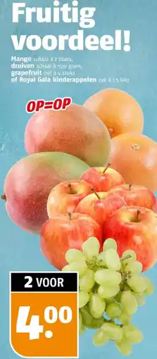 Poiesz Mango, druiven, grapefruit of Royal Gala kinderappelen aanbieding