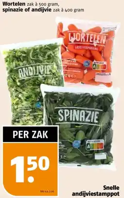 Poiesz Wortelen, spinazie of andijvie aanbieding
