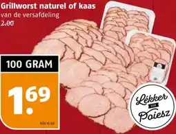 Poiesz Grillworst naturel of kaas aanbieding