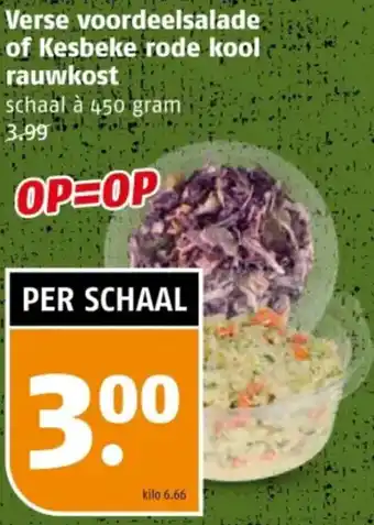 Poiesz Verse voordeelsalade of Kesbeke rode kool rauwkost aanbieding