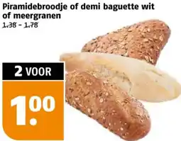 Poiesz Piramidebroodje of demi baguette wit of meergranen aanbieding