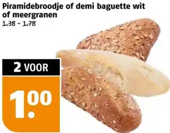 Poiesz Piramidebroodje of demi baguette wit of meergranen aanbieding